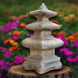 Japanese Pagoda Sculpture Outdoor Lantern Figurine Concrete Statue Cement Christmas Ornament Zen Garden Decoration Lover Gift - thumbnail 1