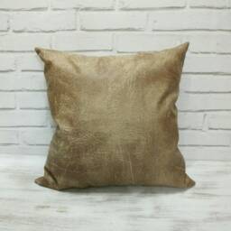 Beige Faux Nubuck Fabric Pillow Cover-Diagonal Triangle Design-Nubuck Look-Suede Look 16x16Inch(40x40cm-1Pcs - thumbnail 4