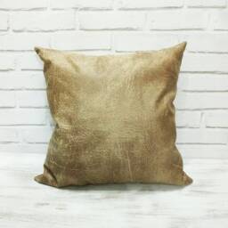 Beige Faux Nubuck Fabric Pillow Cover-Diagonal Triangle Design-Nubuck Look-Suede Look 16x16Inch(40x40cm-1Pcs - thumbnail 3