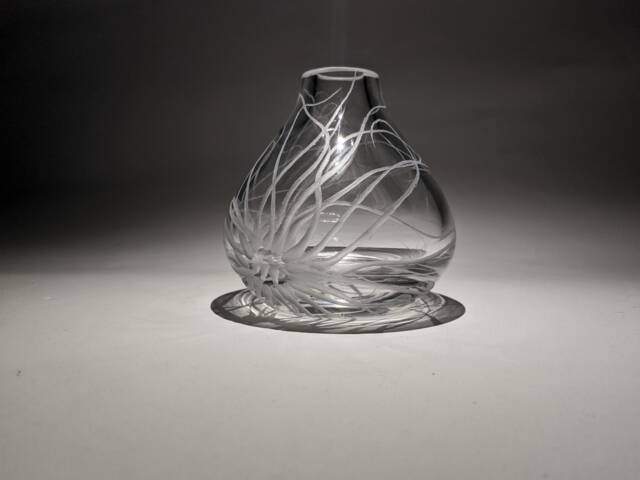 Sea Anemone Vase - Hand Engraved Glass Ocean Themed Marine Biologist Gift - image 1