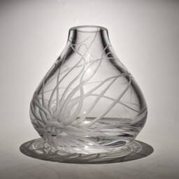 Sea Anemone Vase - Hand Engraved Glass Ocean Themed Marine Biologist Gift - thumbnail 2