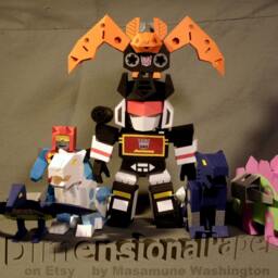 Soundblatant With Cassette Minions Cardmodel Figure Set - Lil Mechassettes Chibi Tape Deck Robots - thumbnail 2