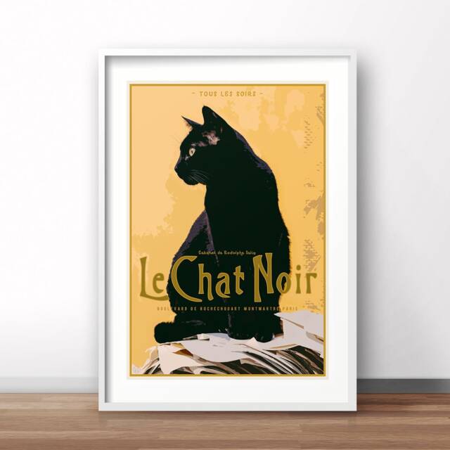 Le Chat Noir Poster - Vintage French Cabaret Black Cat Print - image 1