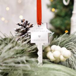 Personalised First Christmas in New Home Ornament Tree Decoration House Bauble Couple Gifts 2024 - thumbnail 1