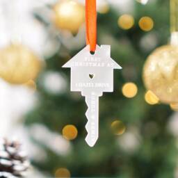 Personalised First Christmas in New Home Ornament Tree Decoration House Bauble Couple Gifts 2024 - thumbnail 2