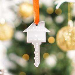 Personalised First Christmas in New Home Ornament Tree Decoration House Bauble Couple Gifts 2024 - thumbnail 3