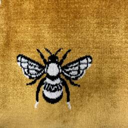 Bee Pillow Cover Only-Bumble Bee Pillow-Yellow Pillow-Queen & Black Pillow-Velvet Yellow - thumbnail 2