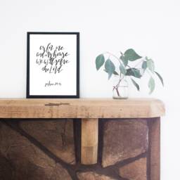 As For Me & My House Joshua 2415 Print, Digital Download, Scripture Quote, Wall Art, Printable Decor, Black & White, Bible Verse - thumbnail 1