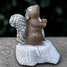 Stone Squirrel Statue Concrete Sculpture Outdoor Animal Decoration Handmade Ornament Front Door Figure Squirrel Lover Gift - thumbnail 1
