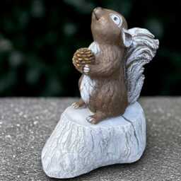 Stone Squirrel Statue Concrete Sculpture Outdoor Animal Decoration Handmade Ornament Front Door Figure Squirrel Lover Gift - thumbnail 2