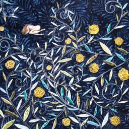 Floral Decor, Let Me See Beneath Your Beautiful, Gifts For Her, Navy Blue, Soul Searcher, Garden Art, 8.5 X 11 Archival Print - thumbnail 3