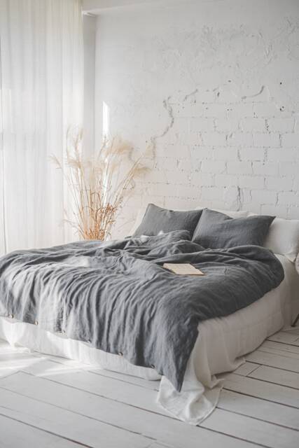 Linen Duvet Cover With Buttons, Washed Softened Linen Bedding, Custom Size, King, Queen, Twin Cover, Natural Bedding - image 1