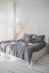 Linen Duvet Cover With Buttons, Washed Softened Linen Bedding, Custom Size, King, Queen, Twin Cover, Natural Bedding