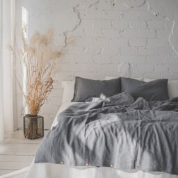 Linen Duvet Cover With Buttons, Washed Softened Linen Bedding, Custom Size, King, Queen, Twin Cover, Natural Bedding - thumbnail 3