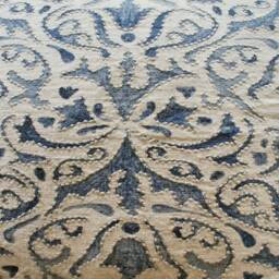 Blue Embroidered Linen Pillow Cover Farmhouse French Country Decor - thumbnail 4