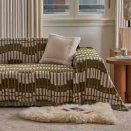Green Chenille Sofa Cover, Reversible Couch Non Slip Furniture Protector, Custom Size - thumbnail 4