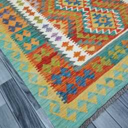 Kilim Rug Classic, Handmade Artisan Afghan Turkish, Scandinavian, Navajo, Bohemian Flatweave, Natural Wool 199x150 cm - thumbnail 3
