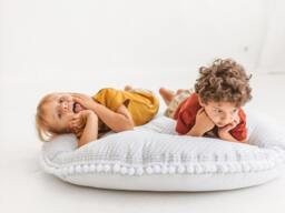 Grey Floor Pillow For Kids, Big Seating Cushion Perfect Playroom Decor Toddlers - thumbnail 1