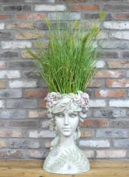 Floral Lady Head Planter - Female Unusual Planters Quirky Home Plant Pot - thumbnail 2