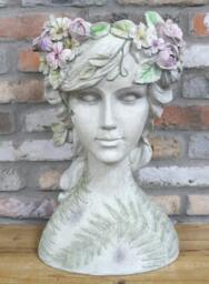 Floral Lady Head Planter - Female Unusual Planters Quirky Home Plant Pot - thumbnail 3