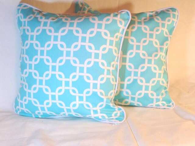 Blue & White Cotton Twill Pillow Covers - Premier Prints Gotcha Set Of 2 - image 1