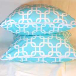 Blue & White Cotton Twill Pillow Covers - Premier Prints Gotcha Set Of 2 - thumbnail 2