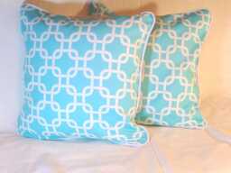 Blue & White Cotton Twill Pillow Covers - Premier Prints Gotcha Set Of 2 - thumbnail 1