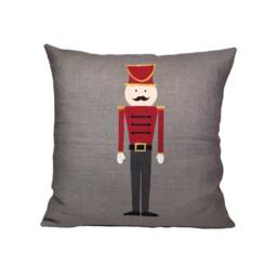 Lead Soldier Pillow Cover Hand-Painted Linen Nursery Decor - thumbnail 2