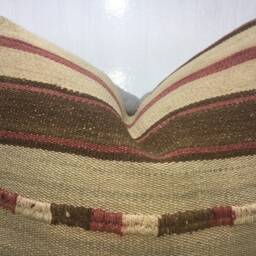 Vintage Turkish Kilim Pillow Cover, Handwoven Accent Cushion - 24x24 - thumbnail 2