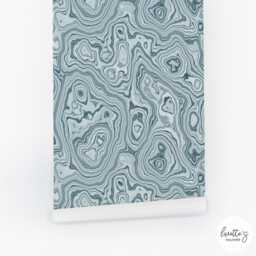 Blue Agate Peel & Stick Wallpaper, Marble Accent Wall - thumbnail 3