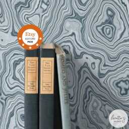 Blue Agate Peel & Stick Wallpaper, Marble Accent Wall - thumbnail 2