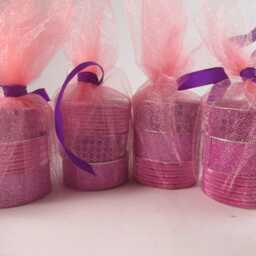 Washi Tape Tealights, Metallic Pink Purple Candles, Set Of 12 - thumbnail 4