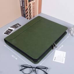 Personalized Vegan Leather Portfolio With 2/3/4Ring Binder, Zippered Document Storage, A4 Notepad Folder, Gifts For Women, Anniversary Gift - thumbnail 3
