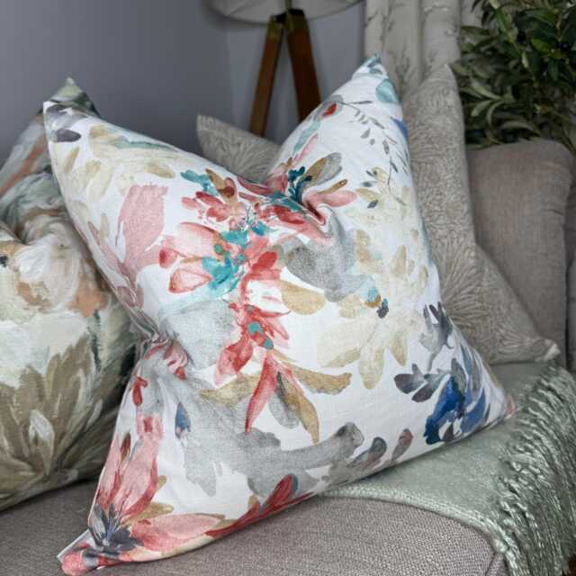 Jane Churchill Sibella Cushion Cover, Handmade Floral Pillow Double Sided Throw Cover - Cotton/Contemporary Home Decor - image 1