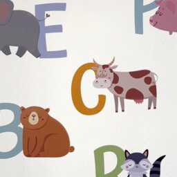 Alphabet Letters Wall Stickers Animal-Inspired Kids' Room Decor Educational Decals For Nursery - thumbnail 2
