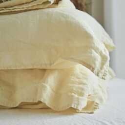 Linen Flange Pillow Sham Set, Covers, Envelope Cover, Pillowcases, Bedding, Set Of 2 Linen Shams
