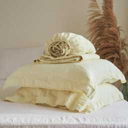 Linen Flange Pillow Sham Set, Covers, Envelope Cover, Pillowcases, Bedding, Set Of 2 Linen Shams - thumbnail 2