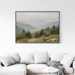 Cedar Forest Poster, Misty Valley Print, Nature Wall Art, Paper - thumbnail 3