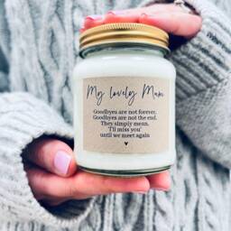 Personalised Tribute Candle, Thoughtful Gift To Remember Someone Special, Goodbyes Are Not Forever - thumbnail 2