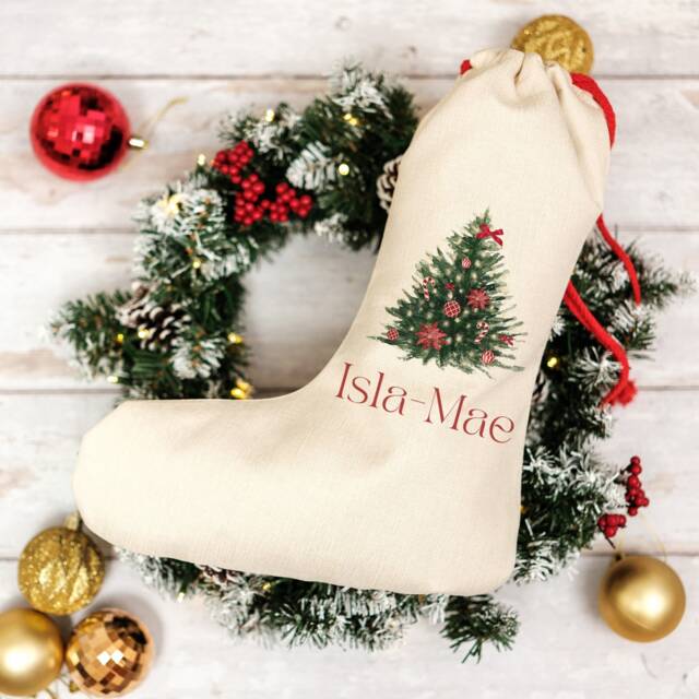 Custom Christmas Stocking, Personalised Stocking Holiday Decor, Unique Filler, Tree Ornament, Xmas - image 1