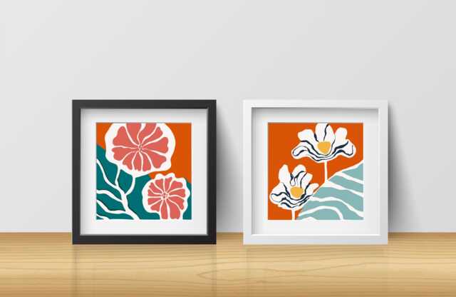 Classic Style Picture Frames With Mount/Mat Black Photo Poster Frame Instagram Wall Art A2 A3 A4 A5 Red Gloss/Green/Grey/Oak/Purple - image 1