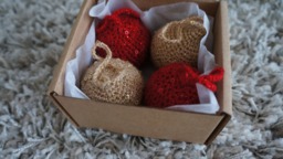 Christmas Decorationchristmas Tree Decorationcrocheted Bubble Gifthandmade Baublegift With Loveset Of Decorations - thumbnail 1