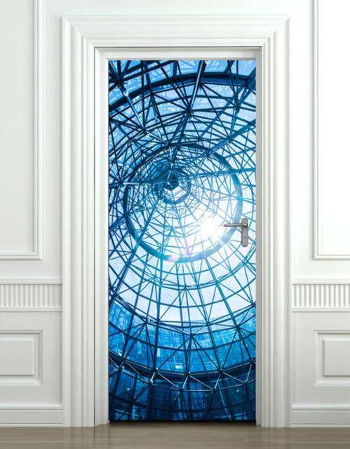 Door Sticker, Wallpaper, Mural, Abstract Building Wall Art Decor Bedroom Living Room Home Decor, Fridge Sticker