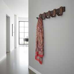 Walnut Wall Coat Rack - Scandinavian Wooden Hooks Modern Hallway Storage Minimalist Entryway Hanger - thumbnail 4