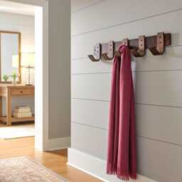 Walnut Wall Coat Rack - Scandinavian Wooden Hooks Modern Hallway Storage Minimalist Entryway Hanger - thumbnail 1