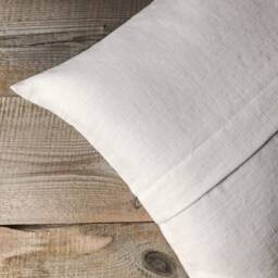 Set Of 2, 4 & 6 Stonewashed Linen Throw Pillow Cases in Off White Pleated The Middle/Linen Cushion Covers With Hidden Zipper/Pillow Sham - thumbnail 2