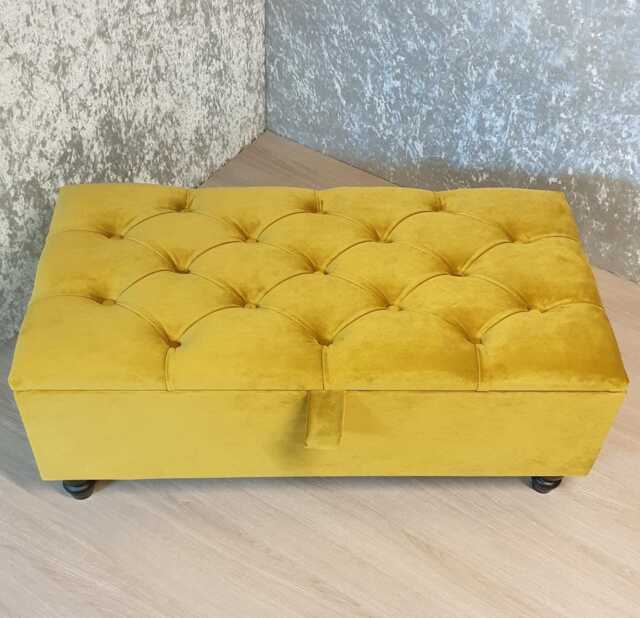 storage Ottoman Footstool Coffee Table Pouffe Bench Chesterfield Declutter Living Space - image 1