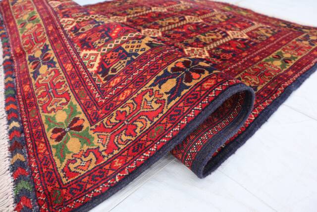 3x5 Handmade Afghan Rug - Area Bukhara Design Wool Rug, Rugs For Living Room, Bedroom Turkmen Kitchen 100x150 cm - image 1