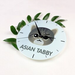 A Clock With A Tabby Cat. New Collection The Cute Art-Dog Cat - thumbnail 2