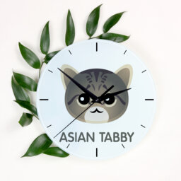 A Clock With A Tabby Cat. New Collection The Cute Art-Dog Cat